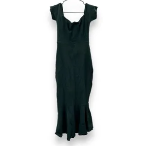 Lulus How Much I Care Dark Green Off-the-Shoulder Ruffle Hem Midi Dress Sz‎ S thumbnail 6