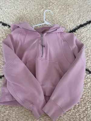 lululemon athletica Scuba Cropped Half-Zip Hoodie in pink peony XS thumbnail 2