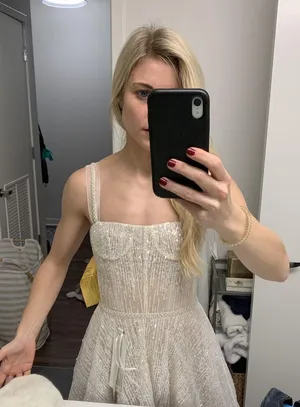 Bronx and Banco NWT Mademoiselle Bridal Midi Dress in White. thumbnail 13