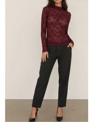 SÉZANE Taori Long Sleeve Lace Blouse, Red, FR38/US6 thumbnail 2
