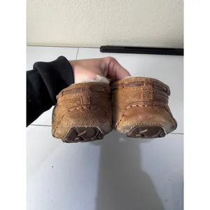 UGG Ansley Moccasin Slippers Women Size 10 Brown Suede Shearling Minimalist‎ thumbnail 4