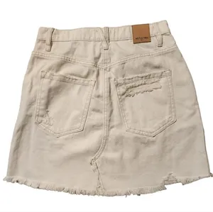 Free People Distressed Skirt Deco White Size 27 thumbnail 2