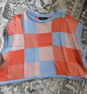 Boutique Checkered short sleeve sweater thumbnail 1