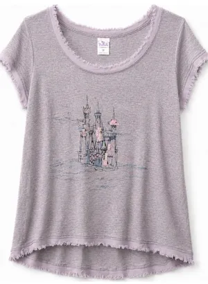 LC Lauren Conrad Cinderella Disney Castle Tee Shirt, Size Medium thumbnail 1