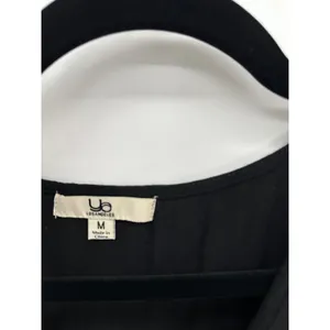 Black‎ Lagenlook Tie Front Cardigan Vest Sz M Boho Festival Pockets Minimal thumbnail 5