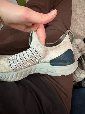 Nike Women’s Slip-On Knit Sneakers - Beige and Dark Green thumbnail 4