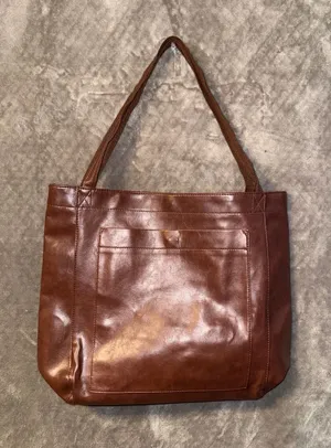 Vintage Style Oil-Wax PU Leather Shoulder Tote Bag thumbnail 1