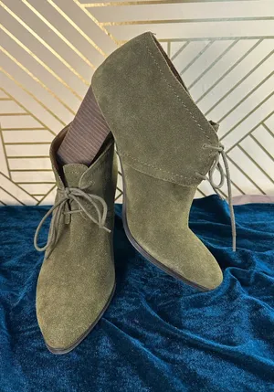 Franco Sarto Olive green suede booties thumbnail 1