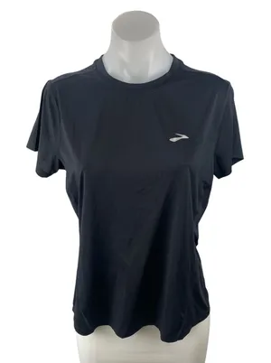 NEW Brooks Sprint Free Short Sleeve 3.0 Black Athletic Activewear Shirt Top Sz M thumbnail 1