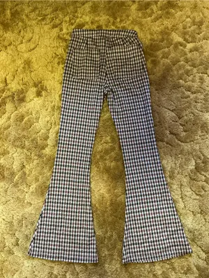 SO Small Houndstooth Flare Pants Brown Cream Stretch High Rise Retro Y2K thumbnail 10