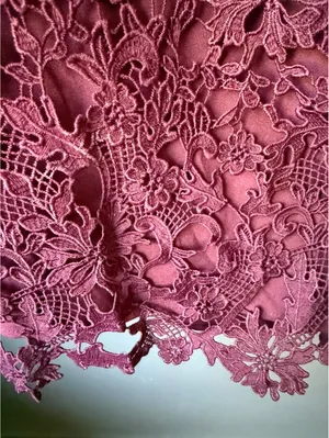 ASTR The Label Burgundy Lace Long Sleeve Dress Medium thumbnail 6