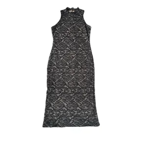 Dress The Population Norah Bodycon Dress Large Black Lace Sleeveless Mock‎ Neck thumbnail 3