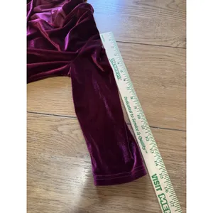 BalticBorn Women Size Medium Velour Maxi Dress‎ Red Peasant Hippie Bohemian Long thumbnail 6