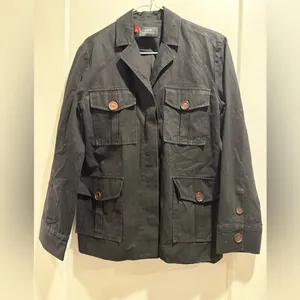 Misha‎ Nonoo Black Belted Jacket 100% Cotton Size Small thumbnail 2