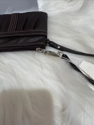 Brown Genuine Leather Wristlet Wallet thumbnail 3