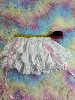 Cute Y2K tiered skirt White Size one size thumbnail 3