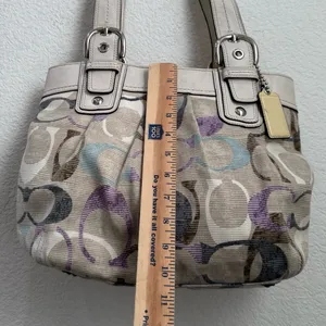 COACH 16591 Soho Linen Op Art Tote Multicolored Jacquard Canvas Shoulder Bag thumbnail 8
