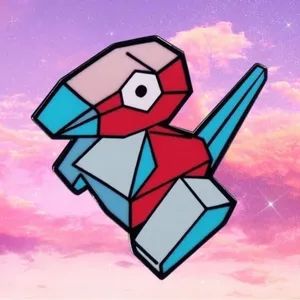Pokémon Porygon Enamel Pin Geometric Retro Badge thumbnail 1
