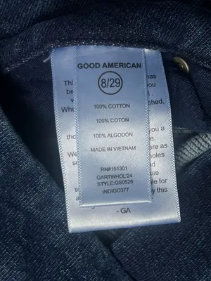 Good American Dark Wash Wide Leg 90s Good Skate Cargo Sweatpants Jeans Size 8 29 thumbnail 5