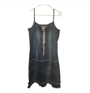 Me and You Denim Lace-Up Dress thumbnail 3
