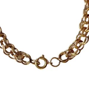 Yellow Gold Filled Double Rollo Great for‎ Charms Link Chain Bracelet thumbnail 2