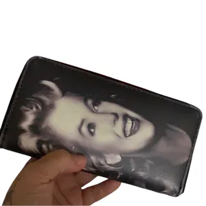Marilyn Monroe Smiling Black & White Wallet with Many Compartments thumbnail 4