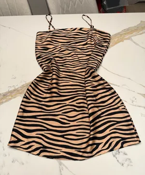 Lulus Wild One Tan and Black Zebra Print Satin‎ Mini Dress thumbnail 1