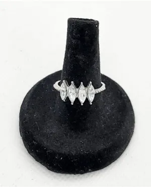 Silver Tone Marquise Cut CZ Ring Size 6 75 thumbnail 1