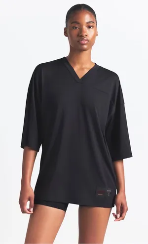 NWT Nike Skims Airy V-neck oversize short sleeve tee size xxs obsidian thumbnail 1