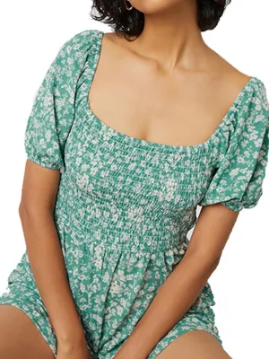 Ardene Floral Printed Milkmaid Romper Size XL thumbnail 1