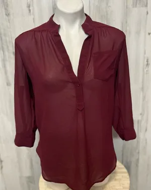Akira Burgundy blouse thumbnail 1