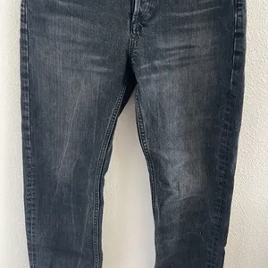 Zara Black Washed Denim Button Fly Straight Denim USA 6 thumbnail 5