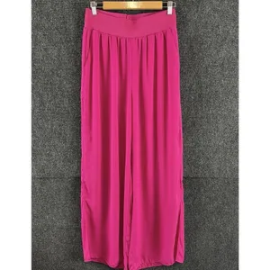 Banana Republic Fuchsia Pink Wide Leg Palazzo Pants Slits Pockets Size Large thumbnail 3