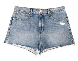 Madewell Relaxed Denim Shorts Women‎ 30 Light Blue Good Distressed Raw Hem thumbnail 1