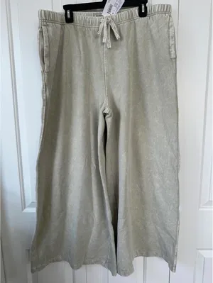 AE Everyday Luxe Wide-Leg Sweatpant American Eagle NWT Green XL thumbnail 5
