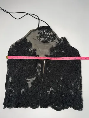 Luxe Fashion Label Black Lace Halter Neck Top with Full Back Zipper‎ thumbnail 4