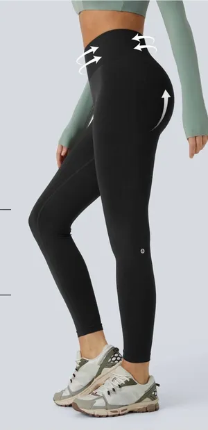 Halara OneForm Seamless High Waisted Tummy Control Lifting Leggings Black L 7/8 thumbnail 1