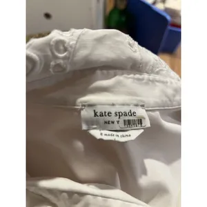 Kate Spade New York Poplin Cutwork Shirt White Button Down Eyelet Sleeve Size 8 thumbnail 8
