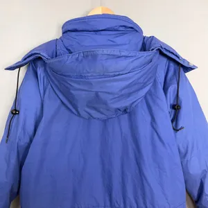 Vintage Eddie Bauer Coat Down FLAWS Women Parka Blue Hooded Winter Coat Medium thumbnail 5