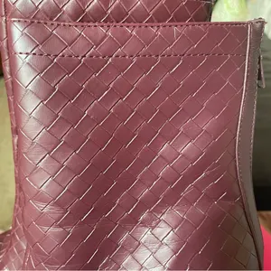 Journee Collection Women’s Boots Size 9 Wine Square Toe Block Heel Back Zip Up thumbnail 4