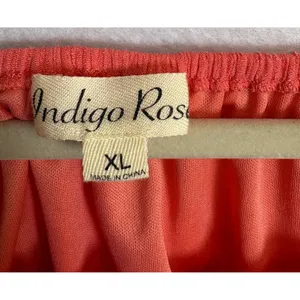 Indigo Rose Women Coral Pink Crinkle Gauze Ruffle Sleeve Shift Dress XL thumbnail 6