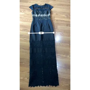 Bronx & Banco Black Lace Maxi Dress Cap Sleeve Formal Cocktail Size S thumbnail 4