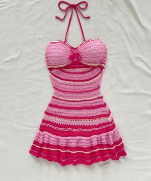 Knit pink dress Size M thumbnail 2