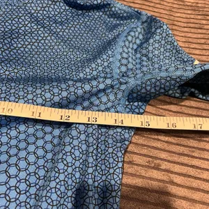 Nike Pro Dri Fit 1/2 Zip Pull over Women's Medium Blue Geo Print Running Walking thumbnail 4