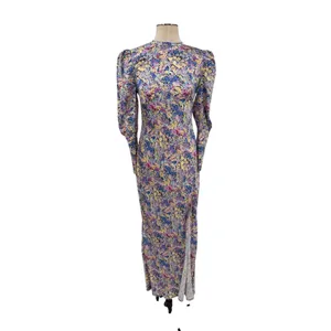 Elliatt Mackenzie Floral Puff Sleeve Cutout Back Maxi Dress Multi NWT Size Small thumbnail 3