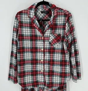 Lauren Ralph Lauren 2-Pc. Fleece Pajamas Set, Plaid, Size S holiday classic thumbnail 3