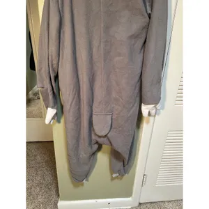 Unisex Adult Sz Small Gray Sloth Cosplay One Piece Pajamas Costume Snap Up Long thumbnail 10