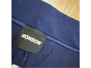 MONROW Navy Blue 100% Rayon Drawstring Loose Straight Leg Lounge Pants Womens XS thumbnail 6