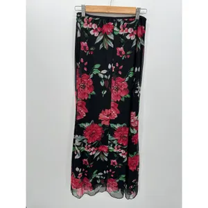 24 Seven Womens Black Floral Maxi Dress Lined Size L Dark Whimsigoth‎ Fairy Y2K thumbnail 2