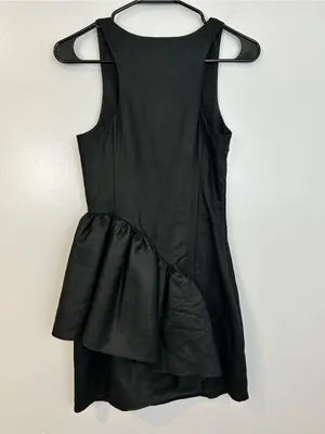 KEEPSAKE Black Sleeveless Asymetrical Ruffle Tulle Mini Party Dress Size XS thumbnail 7